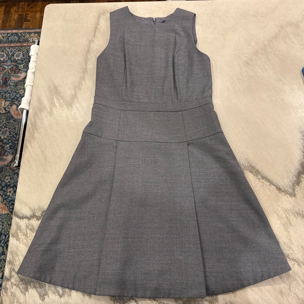 J. Crew Gray Pleated Dress